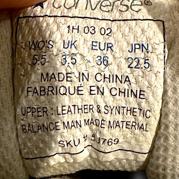 VTG LEATHER CONVERSE CHEER SHOES WHITE ORANGE SZ 5.5 ATHLETIC 1H 03 02 SKU#5J769 - Picture 6 of 6